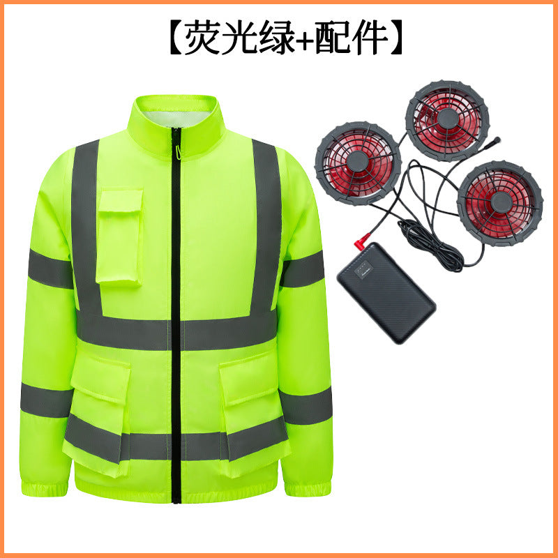 新型空冷服、反射型長袖作業服3ファン付き、労動保護服、屋外日焼け止め作業服