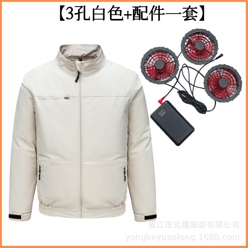 国境を越えた空調服 夏用冷房ファン付き作業着 男性作業員向け ファン付き空調服 夏の暑さ対策 電気溶接作業服 労働保護作業服