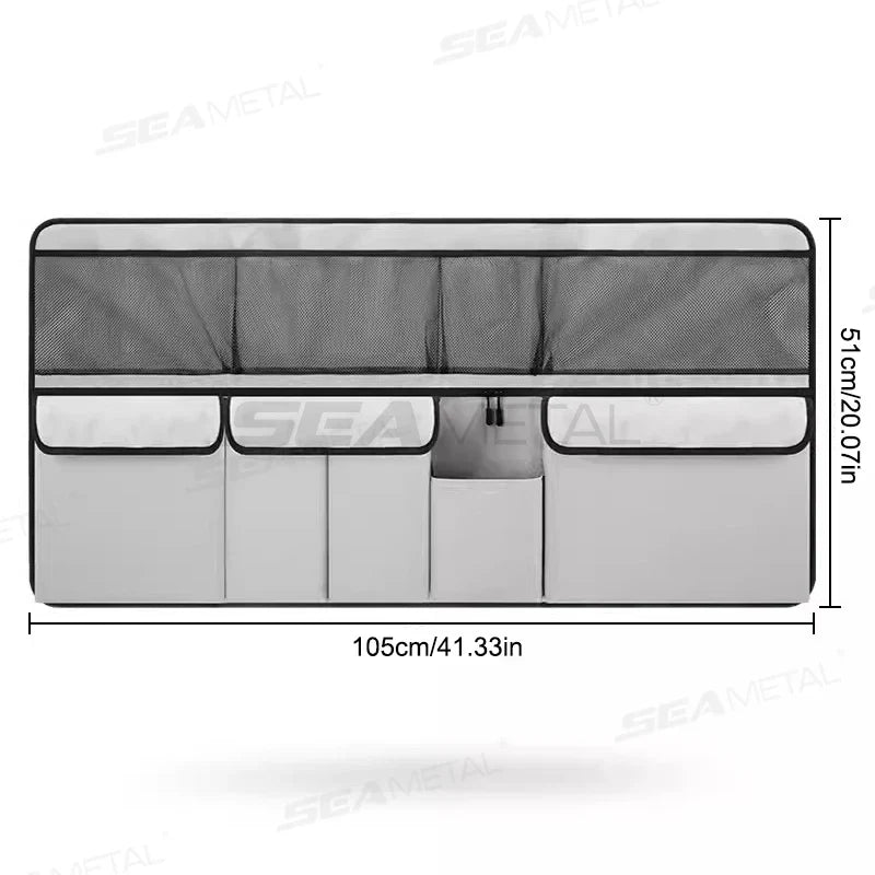 9ポケット 車用シートバックオーガナイザー 耐摩耗性オックスフォード布 グレー