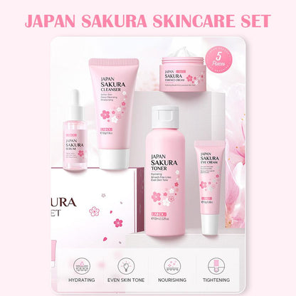 フェイシャルスキンケアセット スキンクレンジング サクラスキンケアセット 女性用 女の子用 クレンザー 化粧水 フェイス美容液 クリーム アイクリーム入り