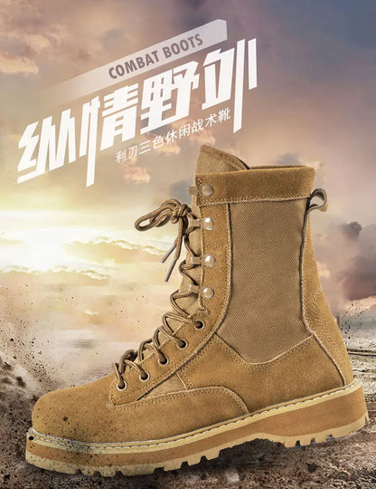 Tactical Boots Men Boots Special Force Green Army Boots Outdoor Hiking Boots Ankle Shoes Men Work Shoes by PETAL & GLOW