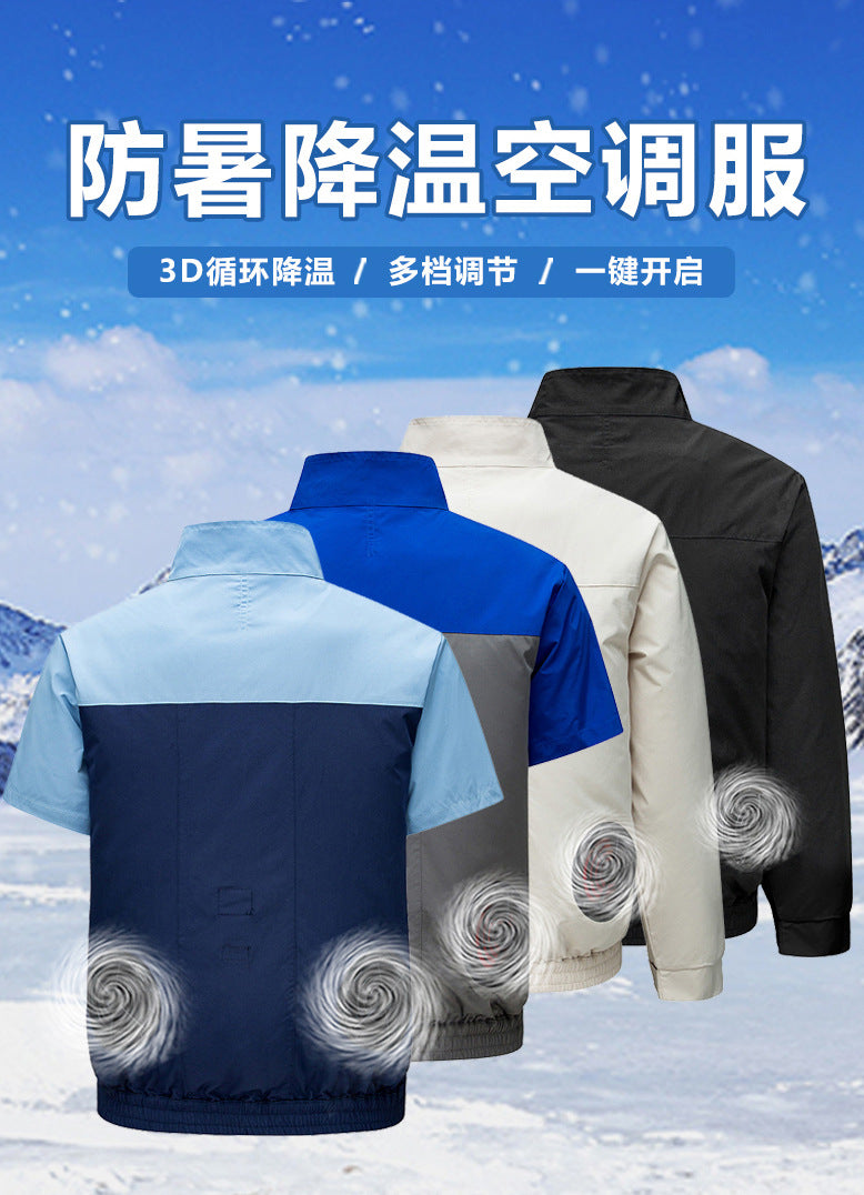 Cross-border New Smart Air-conditioning Clothing Jacket Clothes with Fan Outdoor Work Uniform Labor Protection Duty Fan Clothing