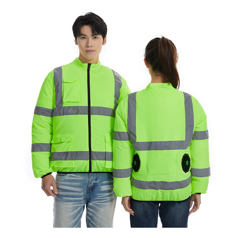 国境を越える夏新作反射ストリップ空調服ジャケットファン付き安全作業服メンズサービス服