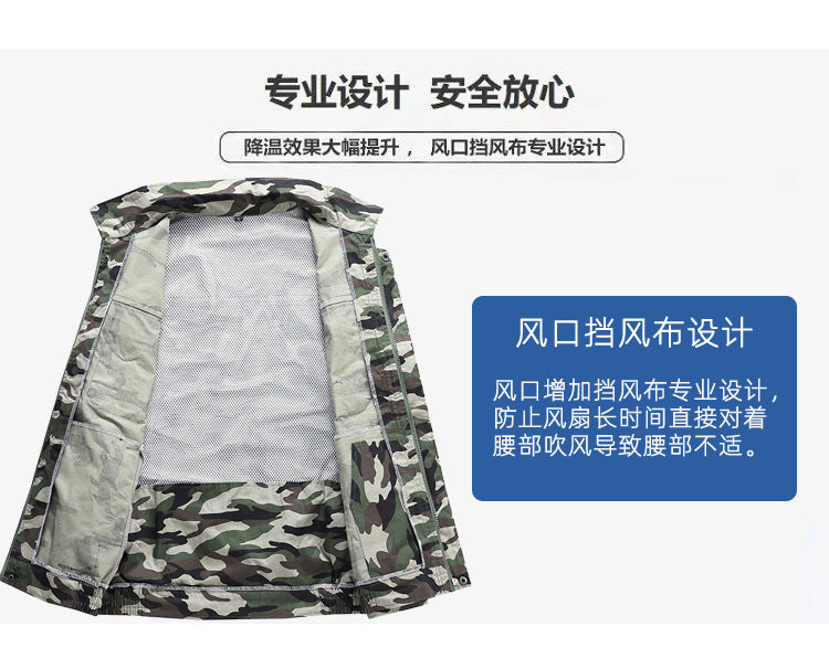 Pure Cotton Welder's Clothing with Fan Clothes Cooling Air Conditioning Clothing Men's Summer Heat Prevention Fan Clothing Refrigeration Labor Protection Work Clothes