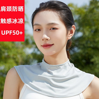 首の日焼け対策 ネックゲイター 夏用 アイスシルクスカーフ UVカット レディース 運転・サイクリング用 通気性 ショール アウトドア