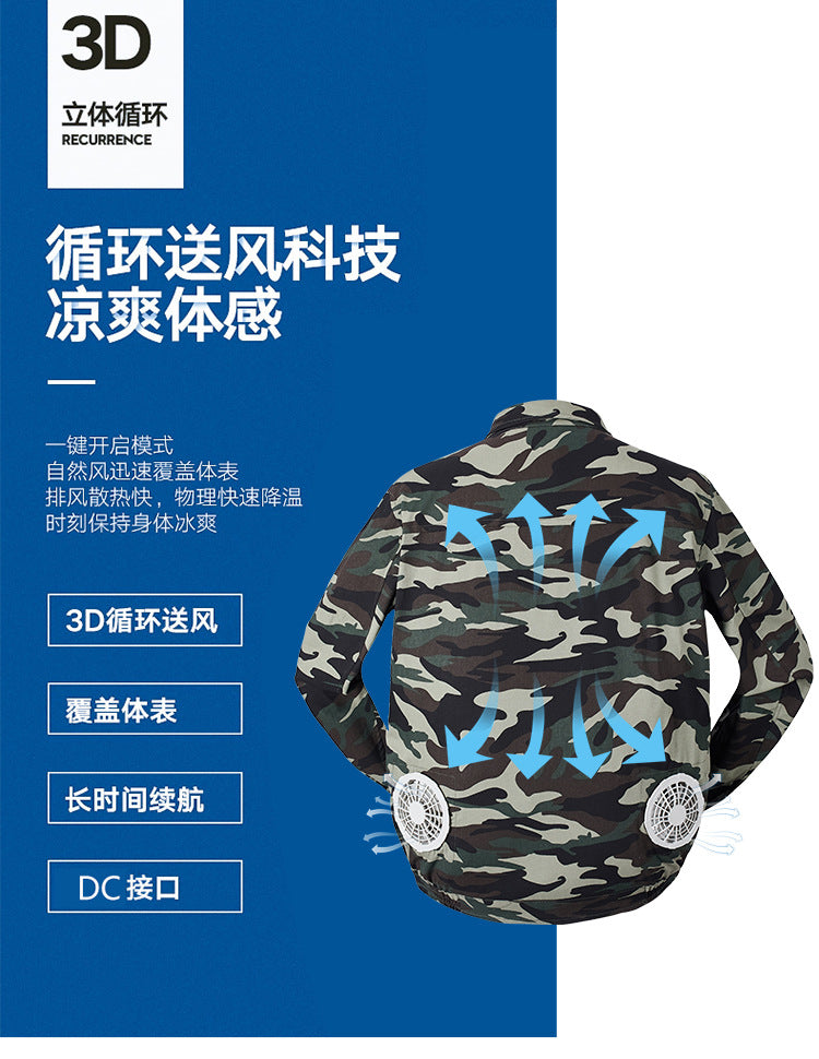 熱中症対策空調服作業服メンズ冷却ファン付き充電式現場作業員保護服溶接ジャケット