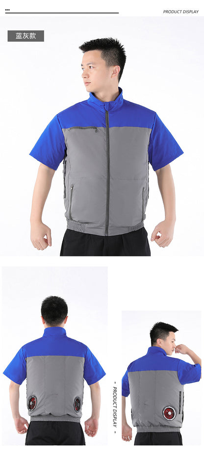 Cross-border New Smart Air-conditioning Clothing Jacket Clothes with Fan Outdoor Work Uniform Labor Protection Duty Fan Clothing
