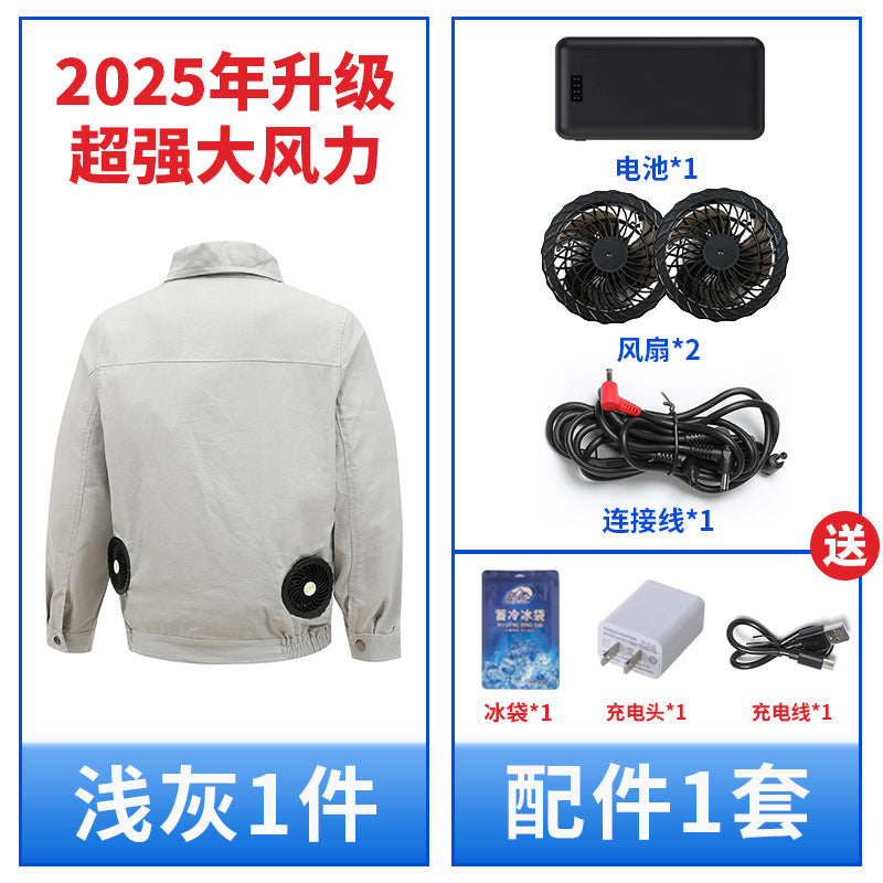 熱中症対策空調服作業服メンズ冷却ファン付き充電式現場作業員保護服溶接ジャケット