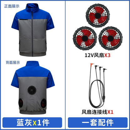 Cross-border New Smart Air-conditioning Clothing Jacket Clothes with Fan Outdoor Work Uniform Labor Protection Duty Fan Clothing