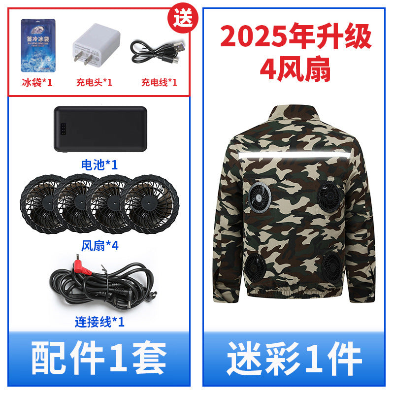 熱中症対策空調服作業服メンズ冷却ファン付き充電式現場作業員保護服溶接ジャケット