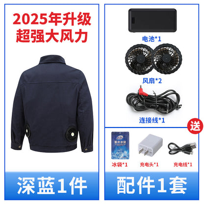 熱中症対策空調服作業服メンズ冷却ファン付き充電式現場作業員保護服溶接ジャケット