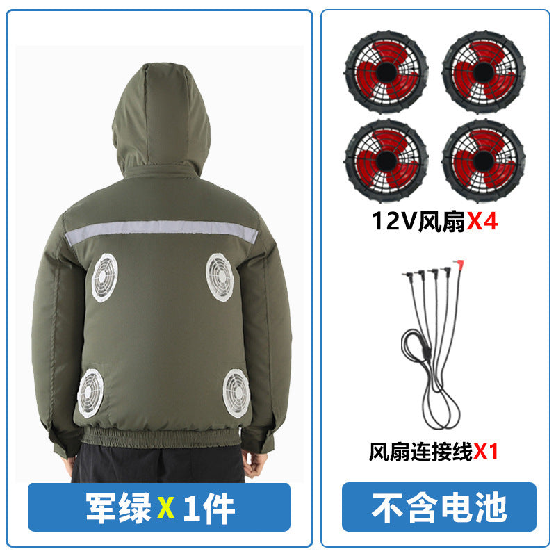 Summer Air-Conditioned Clothing for Outdoor Labor Protection, Cooling and Sun Protection Clothing, Hooded Fan Clothing for Men and Women, Specially Designed for Outdoor Labor Protection