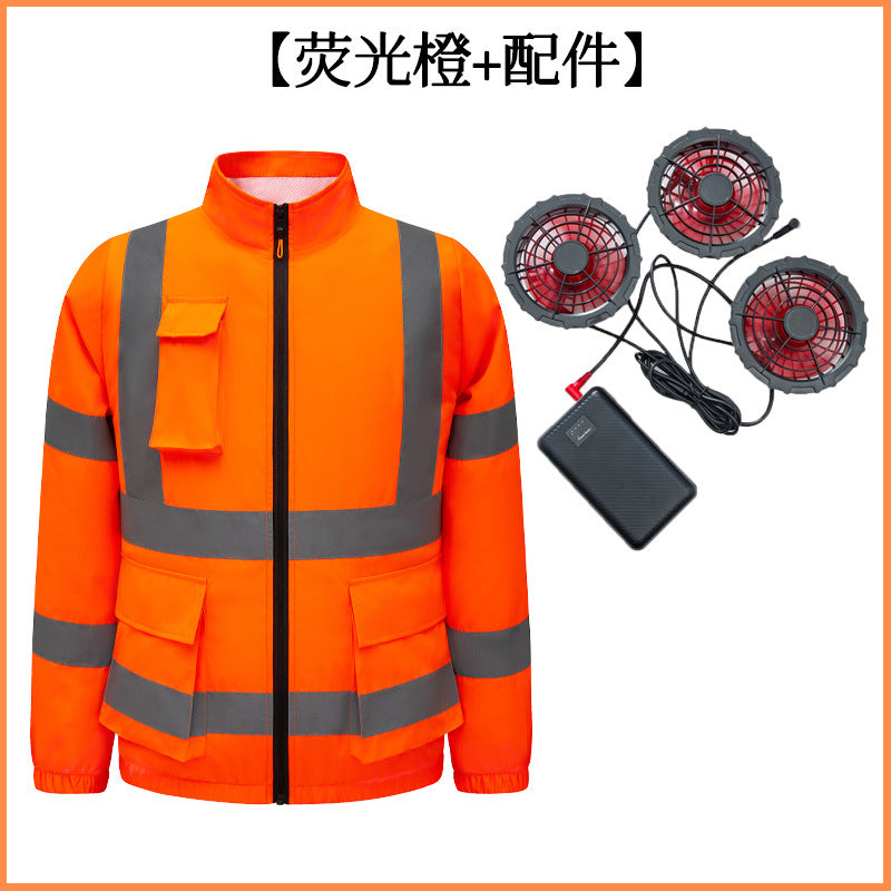 新型空冷服、反射型長袖作業服3ファン付き、労動保護服、屋外日焼け止め作業服