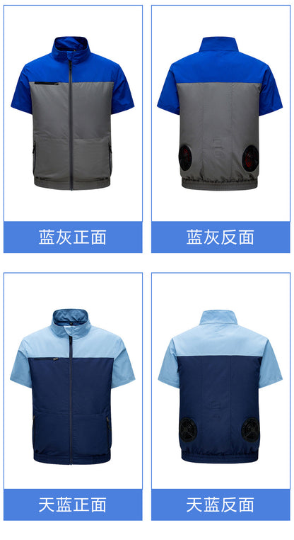 Cross-border New Smart Air-conditioning Clothing Jacket Clothes with Fan Outdoor Work Uniform Labor Protection Duty Fan Clothing