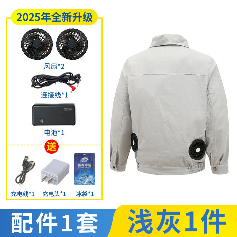 熱中症対策空調服作業服メンズ冷却ファン付き充電式現場作業員保護服溶接ジャケット