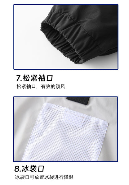 夏用新型三穴ファン空調服 屋外冷却日焼け止めパーカー スタンドカラージャケット作業着