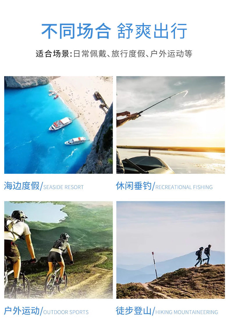 夏用UVカット男女兼用サンハット、日除け、首日焼け防止、ソーラーファン付き帽子、アウトドア登山釣り人帽