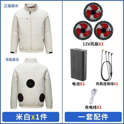 Cross-border New Smart Air-conditioning Clothing Jacket Clothes with Fan Outdoor Work Uniform Labor Protection Duty Fan Clothing