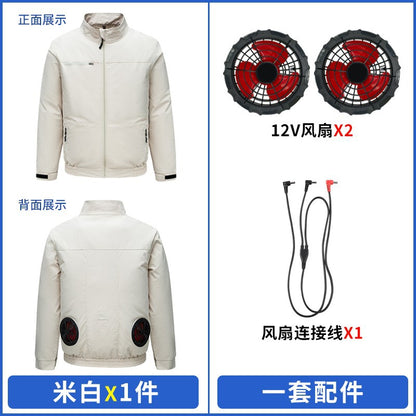 Cross-border New Smart Air-conditioning Clothing Jacket Clothes with Fan Outdoor Work Uniform Labor Protection Duty Fan Clothing