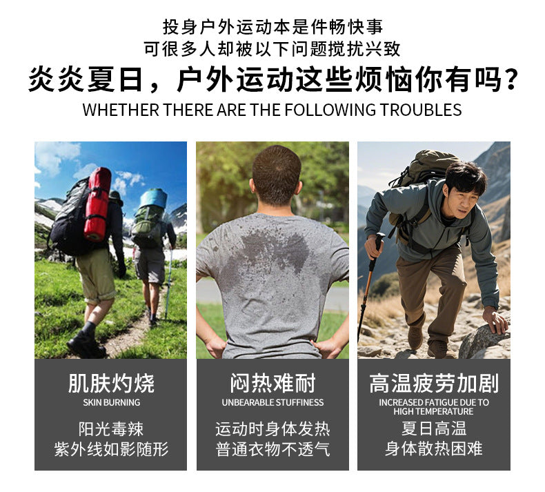 新ファン日焼け止め服、熱中症予防屋外作業着、ファン付き男女兼用冷却釣り服