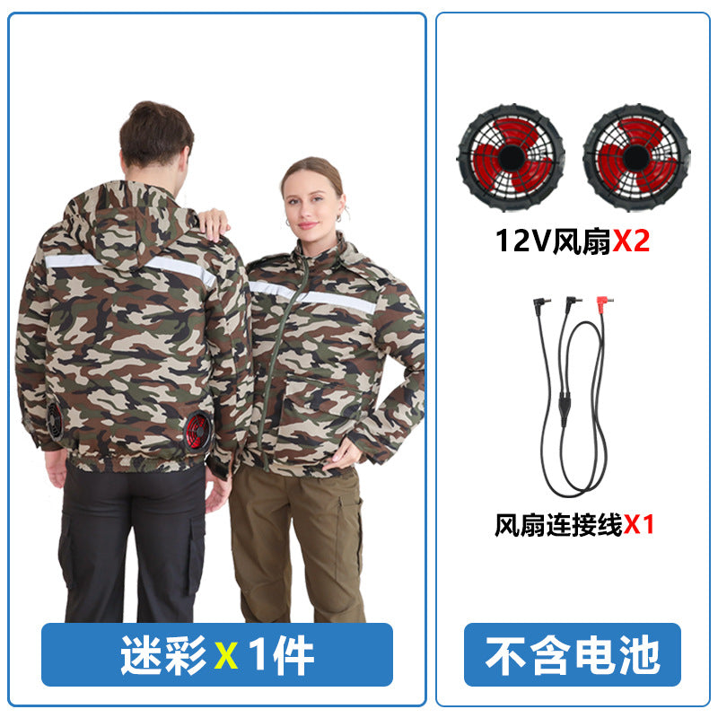 Summer Air-Conditioned Clothing for Outdoor Labor Protection, Cooling and Sun Protection Clothing, Hooded Fan Clothing for Men and Women, Specially Designed for Outdoor Labor Protection