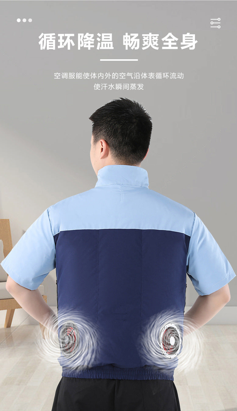 Cross-border New Smart Air-conditioning Clothing Jacket Clothes with Fan Outdoor Work Uniform Labor Protection Duty Fan Clothing