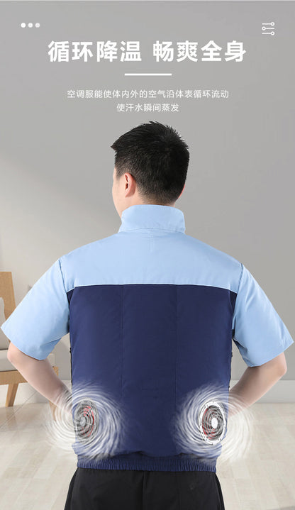 Cross-border New Smart Air-conditioning Clothing Jacket Clothes with Fan Outdoor Work Uniform Labor Protection Duty Fan Clothing