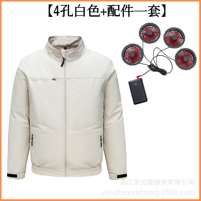 国境を越えた空調服 夏用冷房ファン付き作業着 男性作業員向け ファン付き空調服 夏の暑さ対策 電気溶接作業服 労働保護作業服