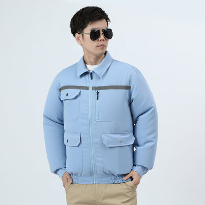 熱中症対策空調服作業服メンズ冷却ファン付き充電式現場作業員保護服溶接ジャケット