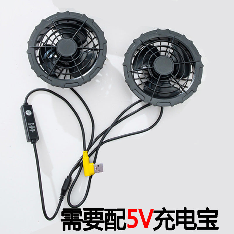 Pure Cotton Welder's Clothing with Fan Clothes Cooling Air Conditioning Clothing Men's Summer Heat Prevention Fan Clothing Refrigeration Labor Protection Work Clothes