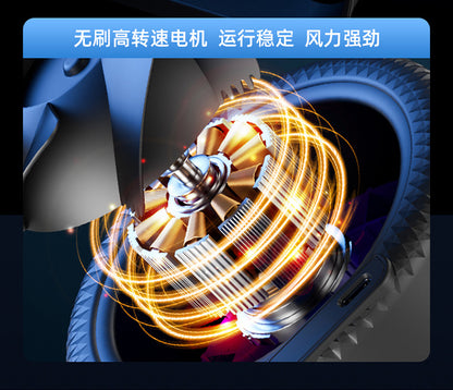 新ブラシレスUSB充電式ポータブル扇風機 超静音家庭用卓上小型扇風機 寝室用ライト 長時間バッテリー駆動