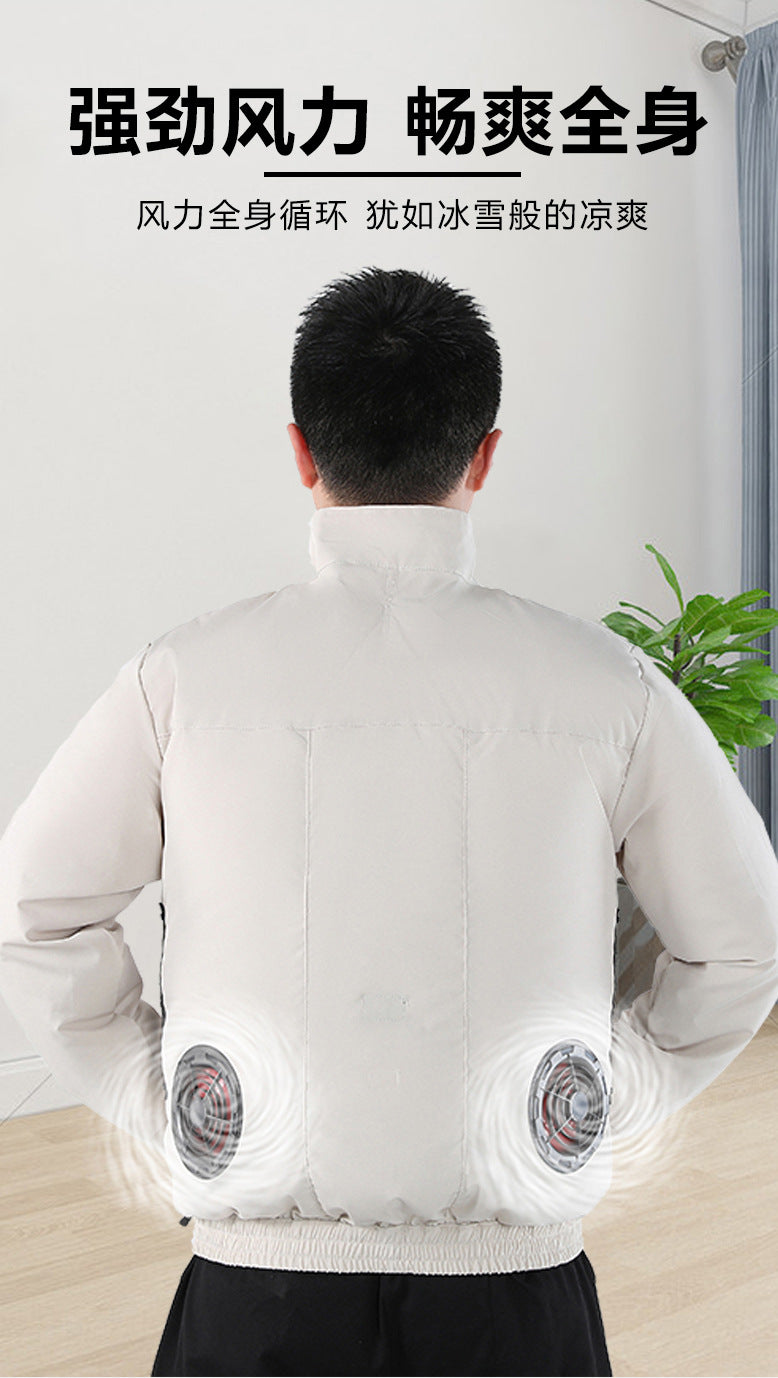 Cross-border New Smart Air-conditioning Clothing Jacket Clothes with Fan Outdoor Work Uniform Labor Protection Duty Fan Clothing