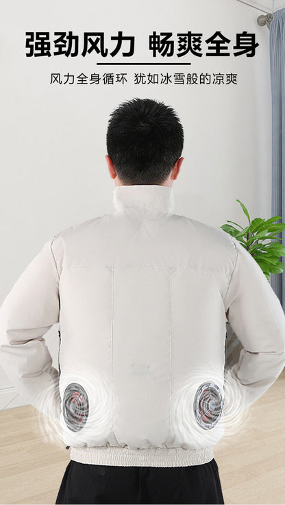 Cross-border New Smart Air-conditioning Clothing Jacket Clothes with Fan Outdoor Work Uniform Labor Protection Duty Fan Clothing