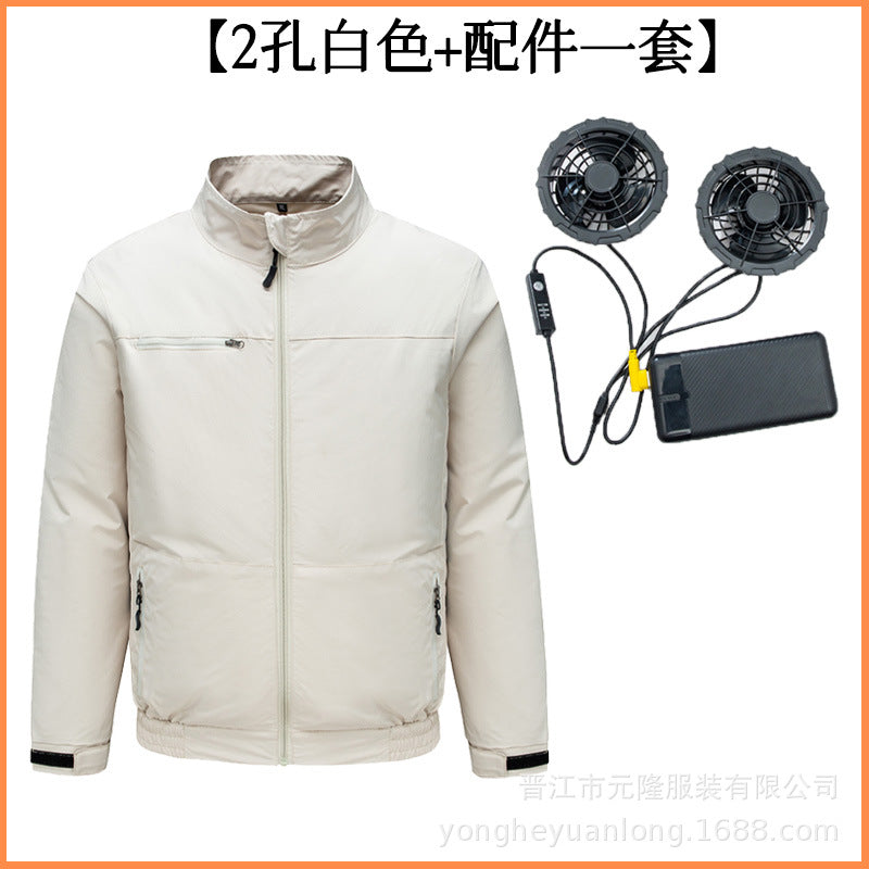 国境を越えた空調服 夏用冷房ファン付き作業着 男性作業員向け ファン付き空調服 夏の暑さ対策 電気溶接作業服 労働保護作業服