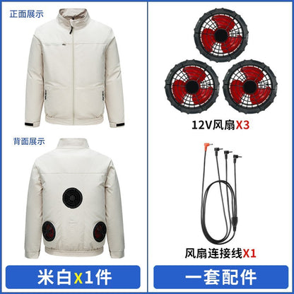 Cross-border New Smart Air-conditioning Clothing Jacket Clothes with Fan Outdoor Work Uniform Labor Protection Duty Fan Clothing