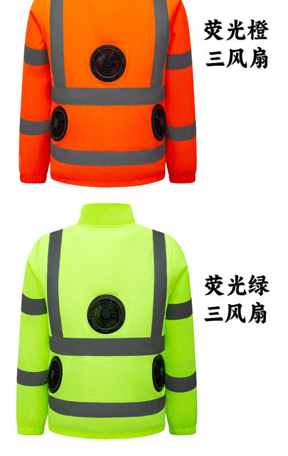 新型空冷服、反射型長袖作業服3ファン付き、労動保護服、屋外日焼け止め作業服