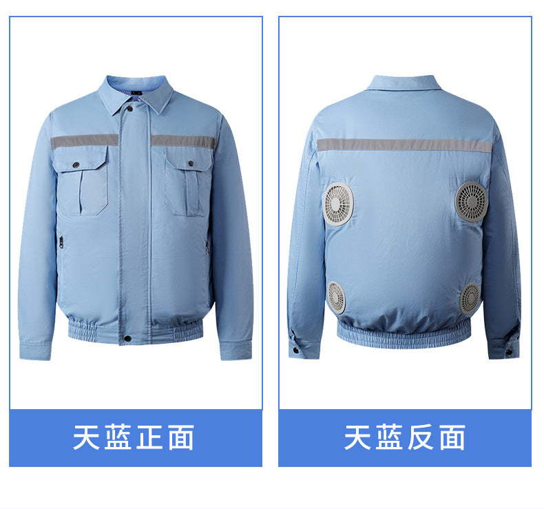 夏用4ファン空調服 冷却・保冷 反射材付き日焼け止めファン付きアウトドア作業着