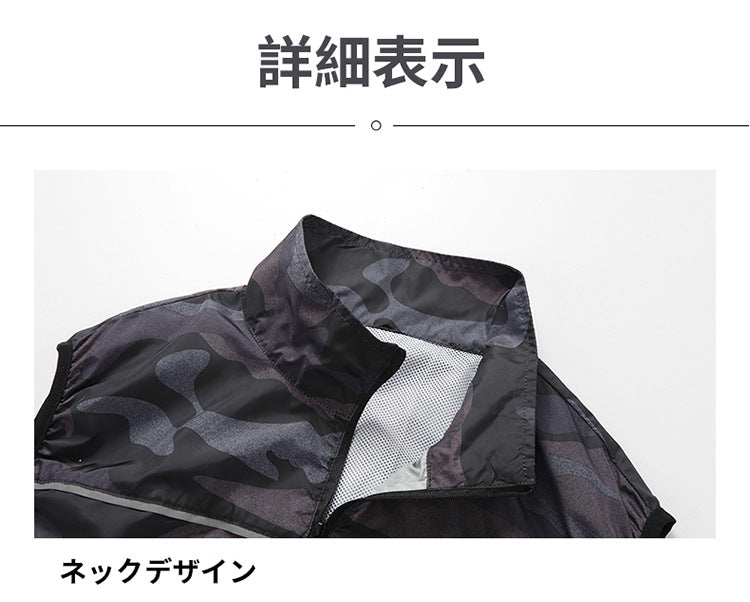 越境新作夏用空調服 男女兼用USB充電ベスト 冷却屋外ファン服 工場直販