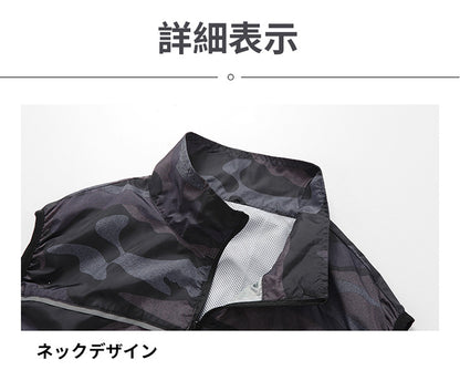 越境新作夏用空調服 男女兼用USB充電ベスト 冷却屋外ファン服 工場直販