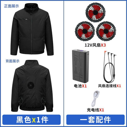 Cross-border New Smart Air-conditioning Clothing Jacket Clothes with Fan Outdoor Work Uniform Labor Protection Duty Fan Clothing
