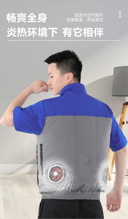 Cross-border New Smart Air-conditioning Clothing Jacket Clothes with Fan Outdoor Work Uniform Labor Protection Duty Fan Clothing