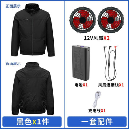 Cross-border New Smart Air-conditioning Clothing Jacket Clothes with Fan Outdoor Work Uniform Labor Protection Duty Fan Clothing