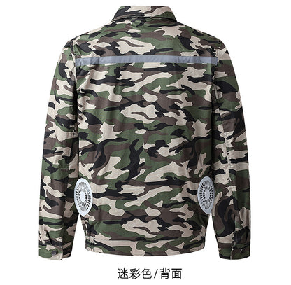 Pure Cotton Welder's Clothing with Fan Clothes Cooling Air Conditioning Clothing Men's Summer Heat Prevention Fan Clothing Refrigeration Labor Protection Work Clothes