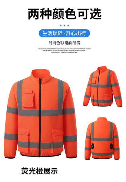 国境を越える夏新作反射ストリップ空調服ジャケットファン付き安全作業服メンズサービス服