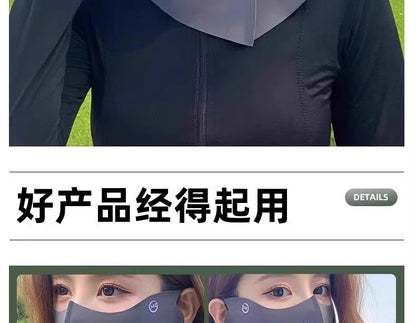 3D首元保護 日焼け止めマスク UPF紫外線対策 レディース フェイスキニ 運転用 アイスシルク 通気性 夏用 フルフェイス