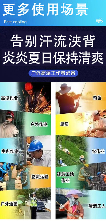 夏用新型三穴ファン空調服 屋外冷却日焼け止めパーカー スタンドカラージャケット作業着