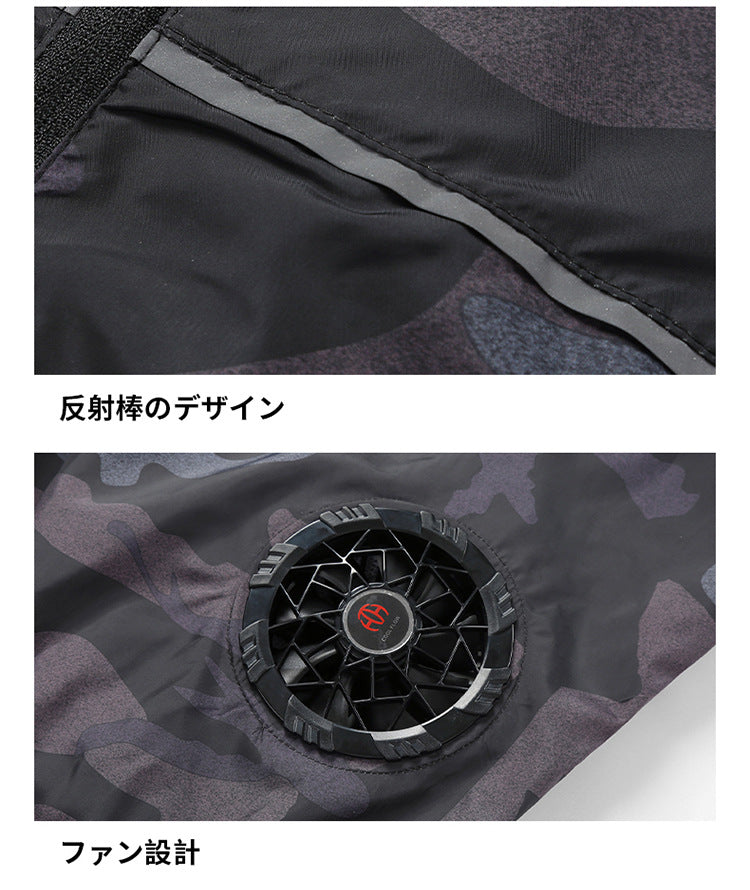越境新作夏用空調服 男女兼用USB充電ベスト 冷却屋外ファン服 工場直販