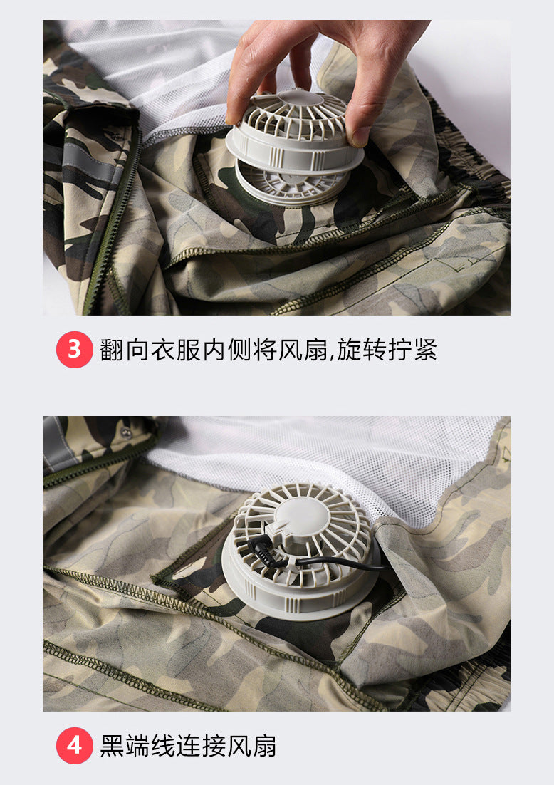 Cross-border New Smart Air-conditioning Clothing Jacket Clothes with Fan Outdoor Work Uniform Labor Protection Duty Fan Clothing