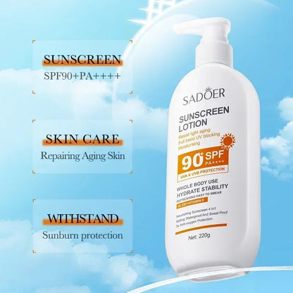 SPF90+ 日焼け止め、UVカット、美白日焼け止め、保湿、美白、顔と体用日焼け止め、スキンケア、アンチエイジング