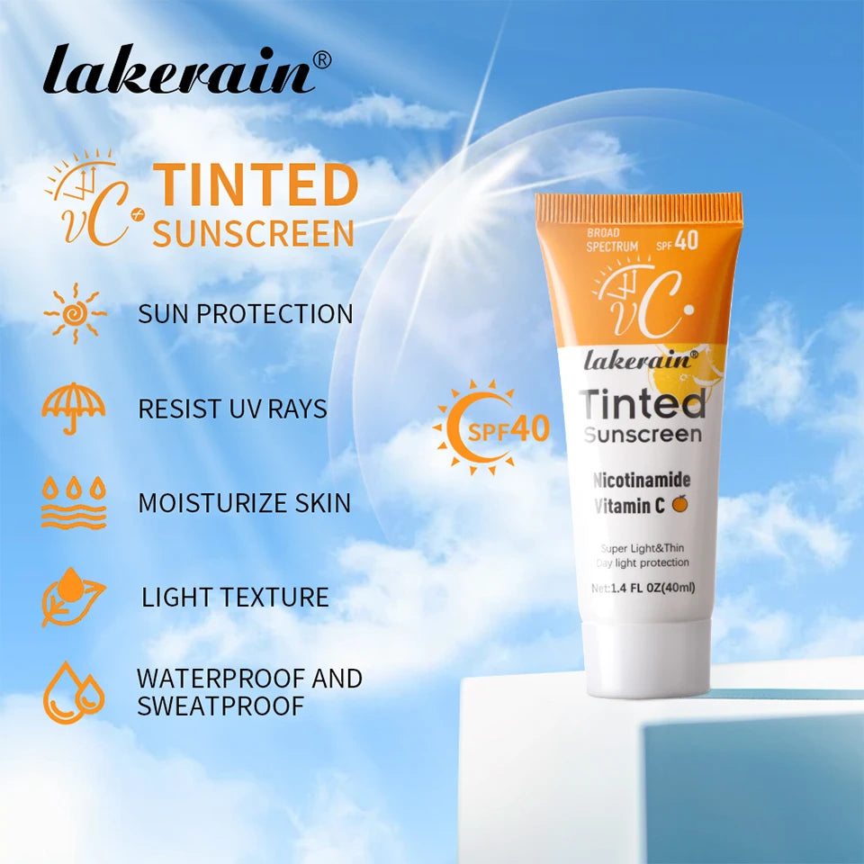 SPF40 色付き保湿VC日焼け止め スキンプロテクション リフレッシングメイクアップ サンスクリーンクリーム UVアンチエイジングレジスタンス 日焼け止め